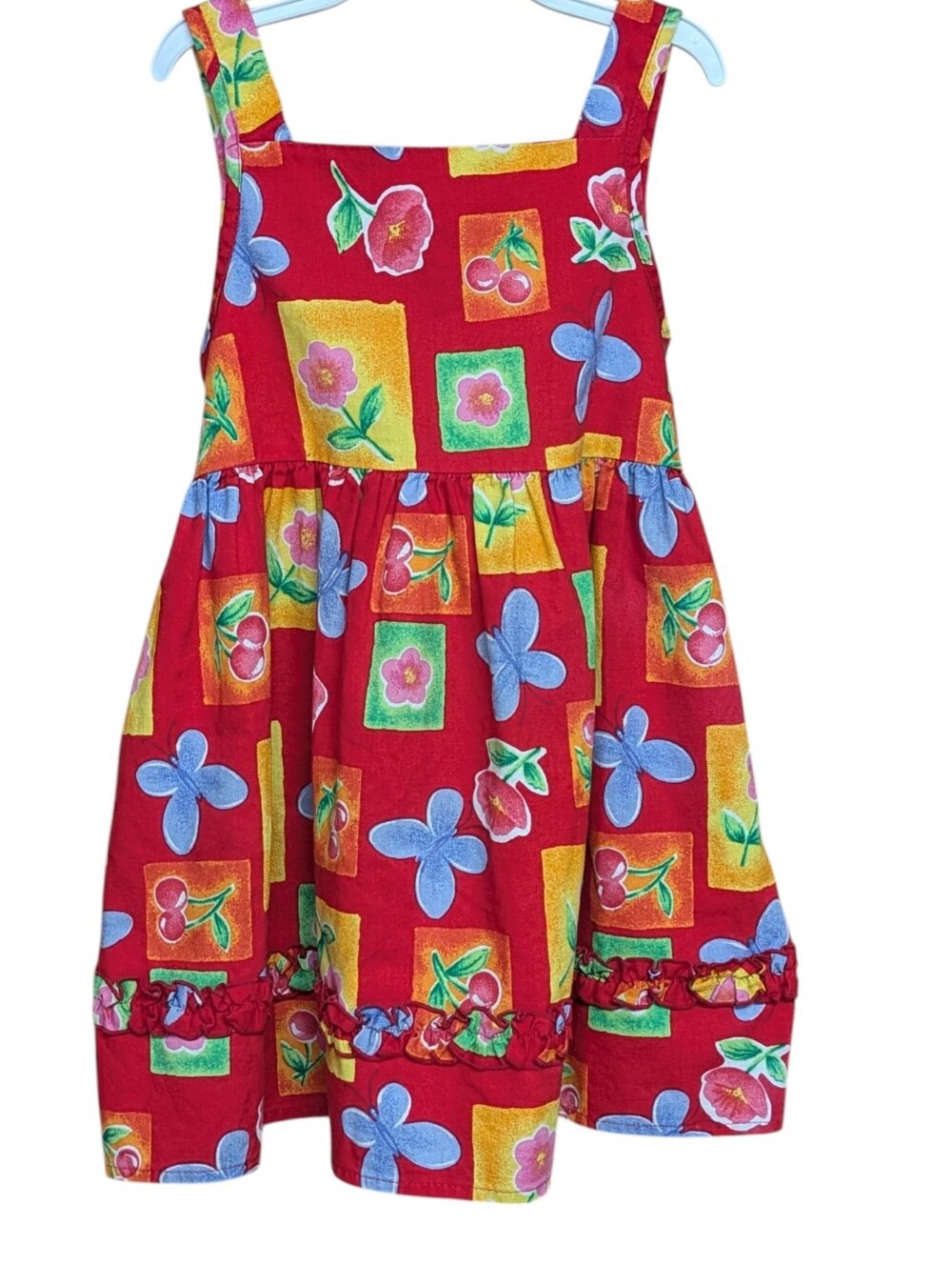 Rare Too! by Rare Editions Red Floral Cotton Sundress Girls Size 4T - Picture 8 of 8